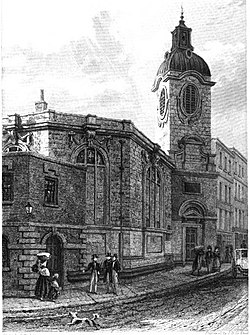 Historical drawing of St Benet Fink, London