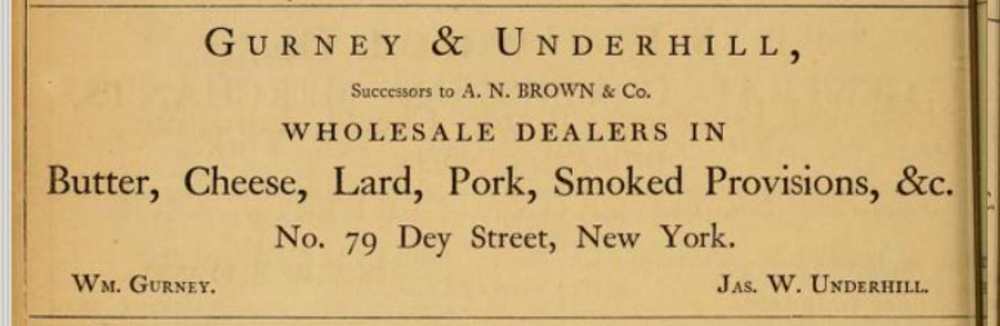 Advertisement for Gurney and Underhill wholesale dealers